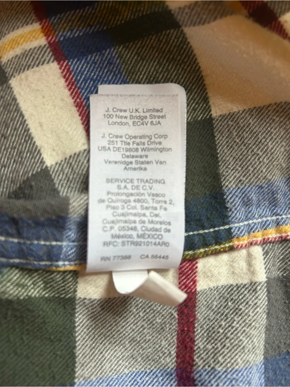 J. Crew Plaid Button-Down Flannel Plaid Shirt
